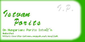 istvan porits business card